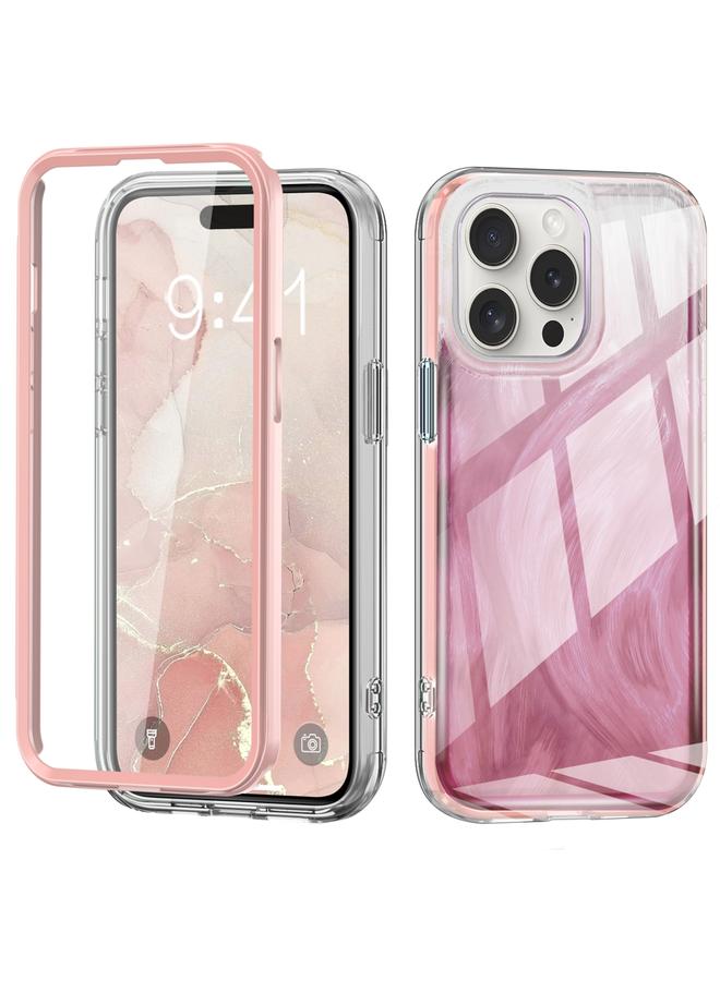 S-TOP Case For iPhone 15 Pro Max IMD Gradient Feather PC Hybrid TPU Phone Case - Image 1
