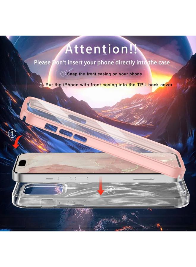 S-TOP Case For iPhone 15 Pro Max IMD Gradient Feather PC Hybrid TPU Phone Case - Image 3