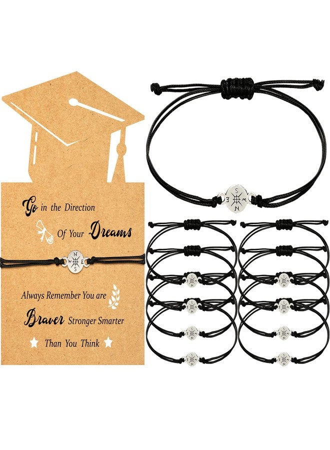 Woanger 50 Sets Graduation Bracelets Bulk 2025 Christmas Graduation Gifts Adjustable Bracelet with Card for Grad Students(Lovely,Black) - Image 1