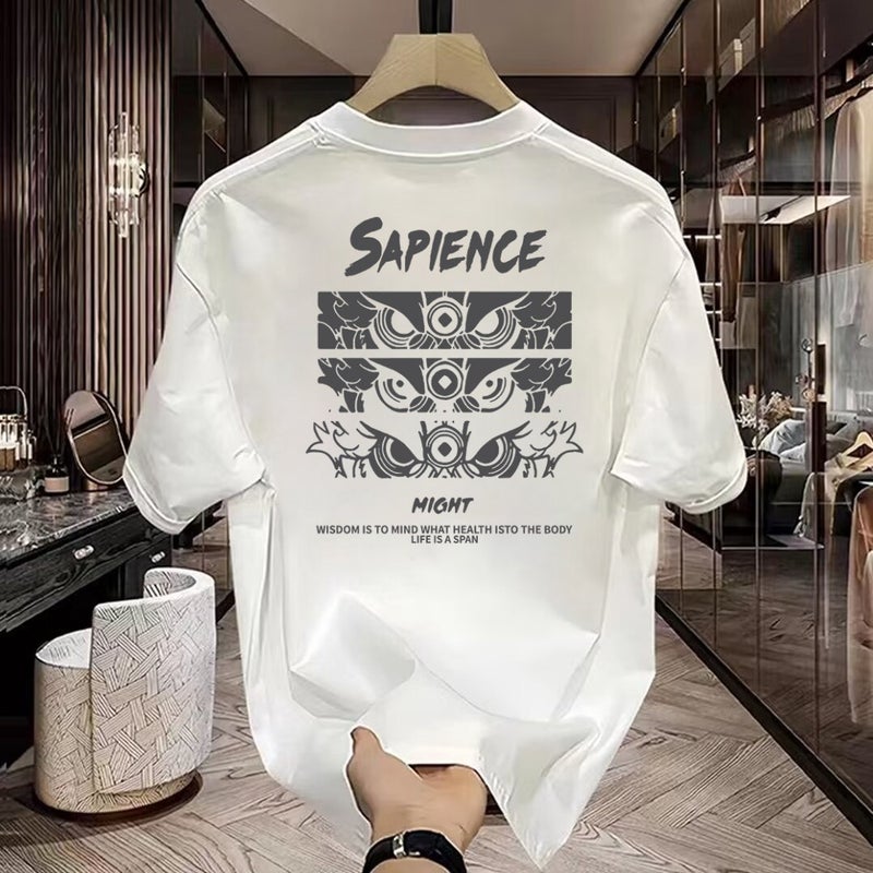 Men'S Cotton Short-Sleeve T-Shirt Heavyweight T-Shirt Base Layer Hong Kong Style Trendy Brand Loose Casual Versatile Top - Image 2