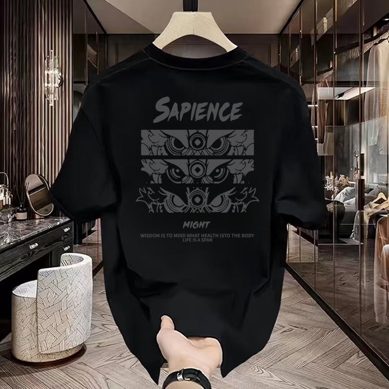 Men'S Cotton Short-Sleeve T-Shirt Heavyweight T-Shirt Base Layer Hong Kong Style Trendy Brand Loose Casual Versatile Top - Image 1