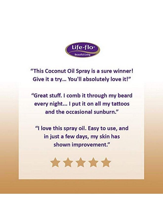 Life-flo - Coconut Oil Spray 100% Pure And Fractionated ; Light Fastabsorbing Moisturizer For Dry Skin And Hair ; 8Oz - Image 1