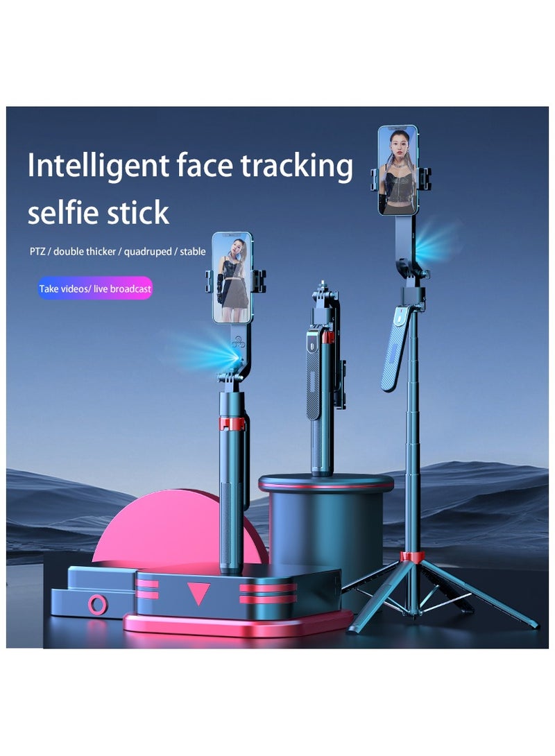 1.8m Auto Face Tracking Selfie Stick Tripod for iPhone with 2 Fill Light, 360° Rotating Phone Stand with Rechargeable Remote Control for TikTok Vlog Video Recording, Phone Tripod for Android Camera/GoPro - Image 2
