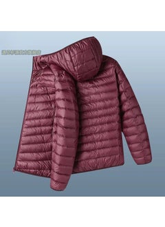 Slim Winter Jacket for Men Trendy Weatherproof Coat Wine red hooded [special sale for 1 day]]