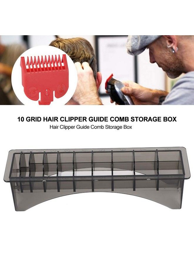 Rectangular Plastic Guide Comb Storage Box Universal 10 Grid Container Guide Comb Organizer Case Limit Comb Container Guide Container Box For Barbershop