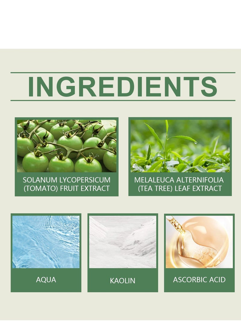 OUHOE - Green Tomato Clay Mask Cleanser Face Wash With Smudge stick, Pore Purifying with 49% Green Tomato Extract, Sebum & Clogged Pore Care, Exfoliation, Fragrance-Free, Vegan & Dermatologically Tested, 120g - Image 1