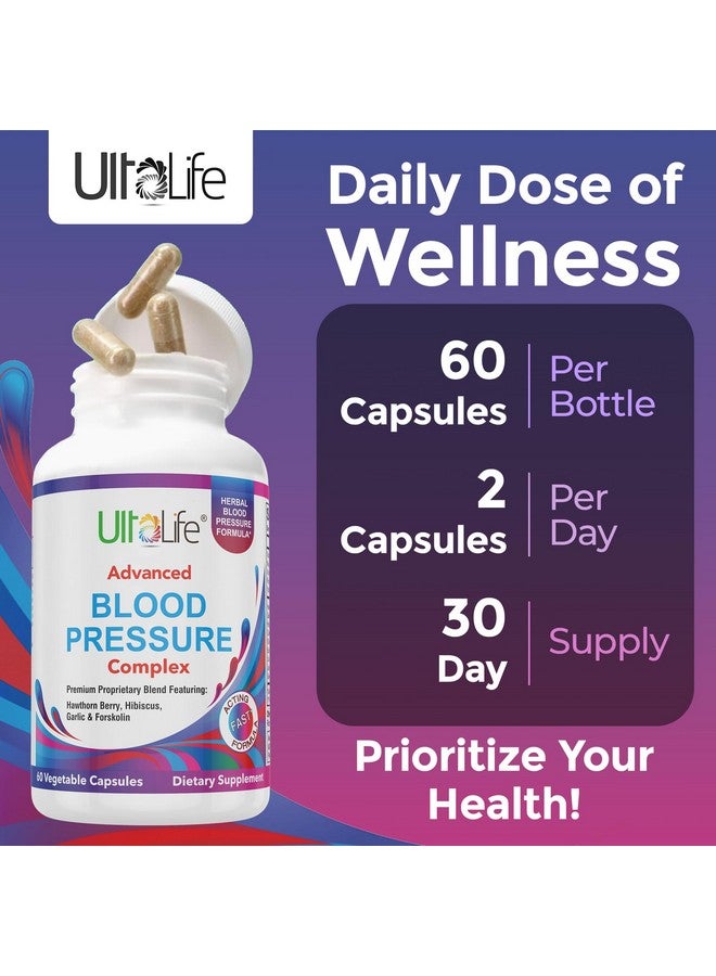 ULTALIFE Blood Pressure Supplements - Advanced Blood Pressure Supplement Complex - Hawthorn Berry, Hibiscus, Garlic, Forskolin - 14 Vitamins & Herbs, 30 Day Supply in Veggie Capsules - Image 4