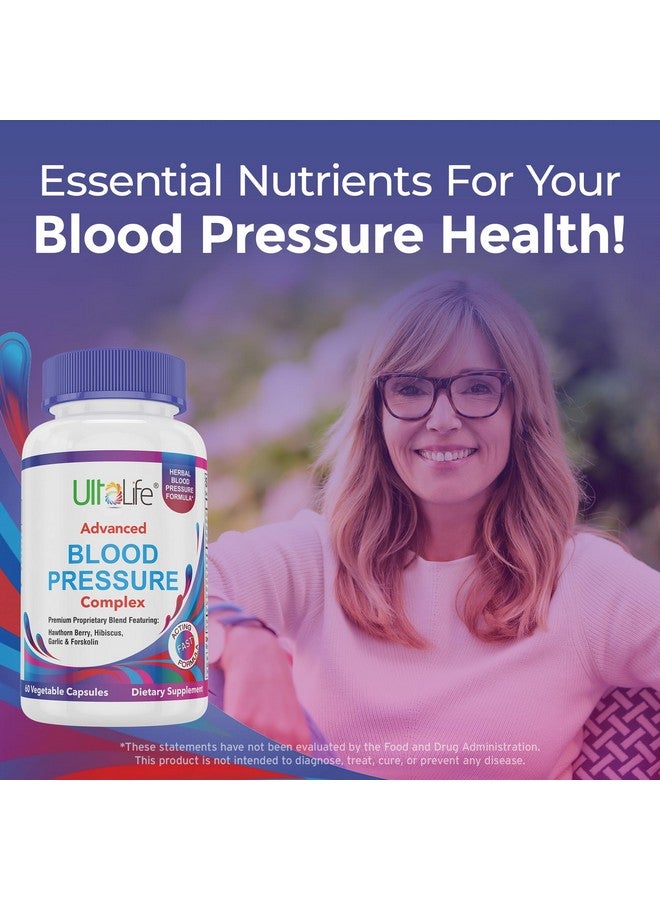 ULTALIFE Blood Pressure Supplements - Advanced Blood Pressure Supplement Complex - Hawthorn Berry, Hibiscus, Garlic, Forskolin - 14 Vitamins & Herbs, 30 Day Supply in Veggie Capsules - Image 5