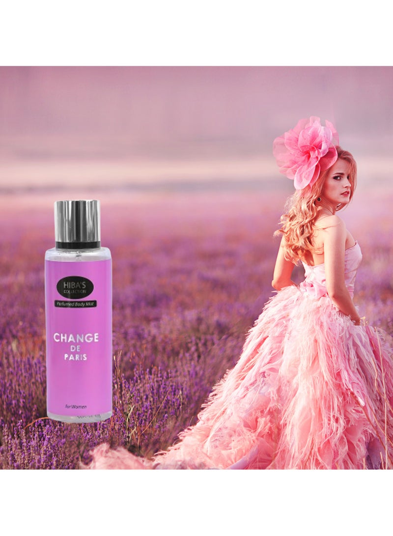 HIBA'S COLLECTION Change De Paris Perfumed Body Mist for Women – Luxurious Fragrance, 250ml (8.45 fl oz) – Long-Lasting and Refreshing Scent for Daily Wear - Image 2