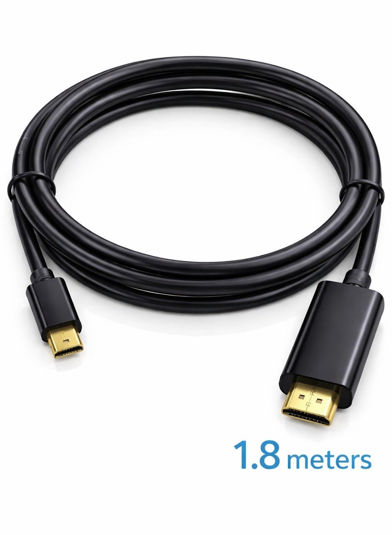 FUJISHKA Mini DisplayPort to HDMI Cable 1.8M, Thunderbolt to HDMI Cord with Optimal Chip Solution for MacBook Air/Pro, Surface Pro/Dock, iMac, Monitor, Projector – 4K - Image 2