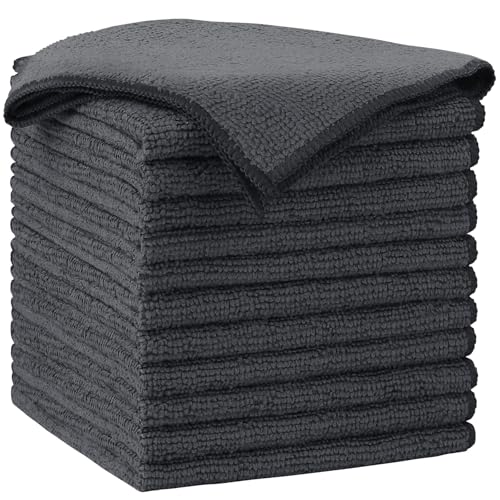AIDEA Microfiber Cleaning Cloth12PK Soft Microfiber Towels for Cars Absorbent Cleaning Rags LintFree StreakFree Wash Cloths for House Kitchen Window12inx12in Grey - Image 1