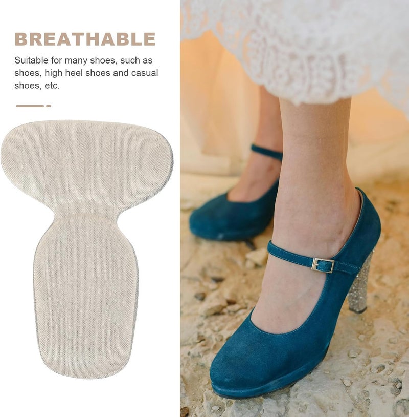 T-Shaped Foam Heel Sole Protector for High Heels Thickened Anti-Slip Self-Adhesive Pads Beige Cushions Preventing Foot Rubbing Shoe Bottom Repair Inserts for Women - Image 3