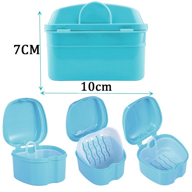 THINKPRICE Denture Bath Box Cup Container Case, Complete Clean Care for Dentures, Clear Braces, False Teeth, Mouth Guard, Night Guard & Retainers,Traveling (Black & White) - Image 4