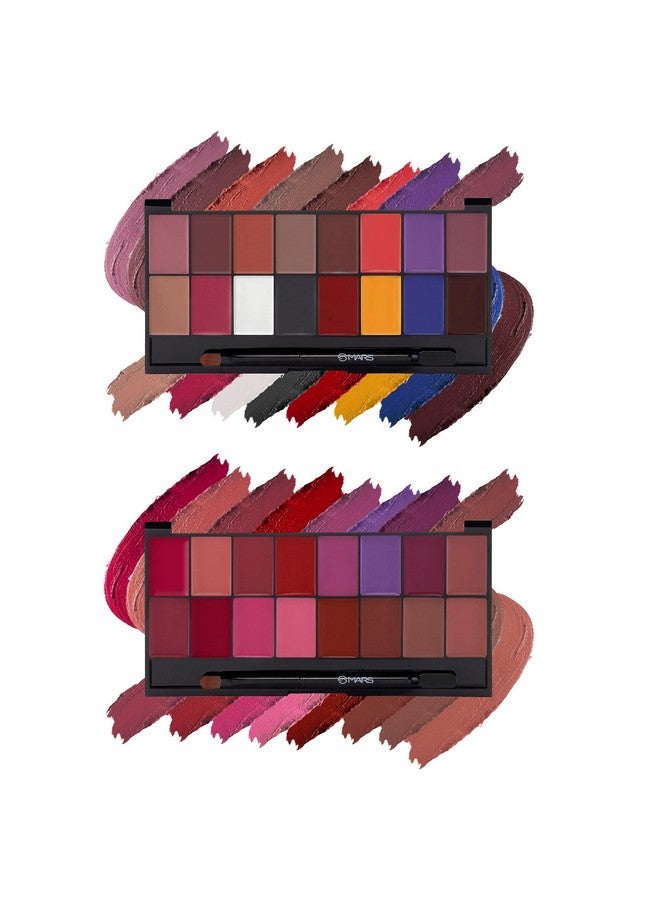Mars لوحة شفاه مارس إنفينيتي | نصف مطفي | 16 لون لألوان أحمر الشفاه اللانهائية | ملعقة مجانية مع تطبيق (36.0 جرام) (01+02-متعدد الألوان) - Image 1