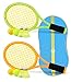 Crefotu Kids Tennis Racket17 Inch Plastic Tennis Racket with 2 Soft Balls2 Tennis Balls and 4 Shuttlecocks for KidToddler OutdoorIndoor Sport Play Orange Green - Image 3