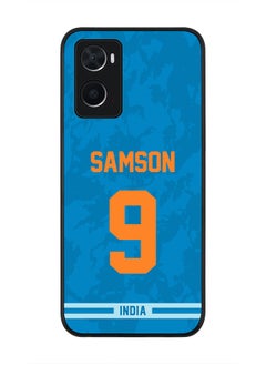 Rugged Black Edge Case for Oppo A96 4G / A36 / A76, Slim fit Soft Case Flexible thin Cover - Player Name - Sanju Samson, Jersey Number- 9