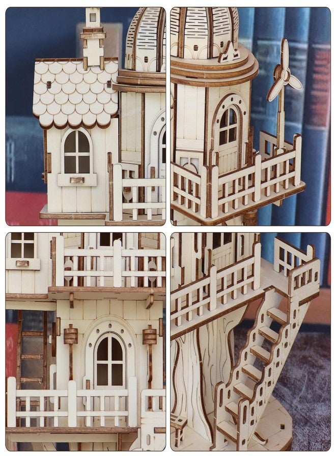 Foyucool 3D Wooden Puzzle for Adults, DIY Circular Treehouse Model, Creative Assembly Model Building for Adults, DIY Assembly Puzzle, Woodcraft Kit for Christmas Day - Image 3