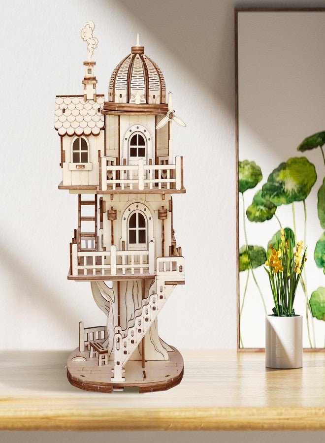 Foyucool 3D Wooden Puzzle for Adults, DIY Circular Treehouse Model, Creative Assembly Model Building for Adults, DIY Assembly Puzzle, Woodcraft Kit for Christmas Day - Image 5