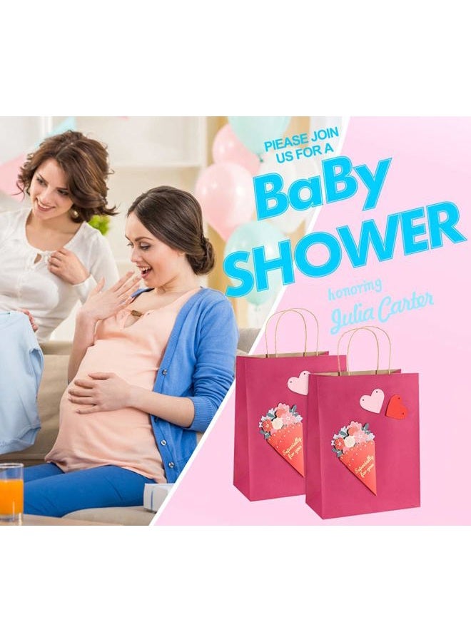 BagDream Hot Pink Gift Bags 8x4.25x10.5 25Pcs Paper Bags, Paper Gift Bags with Handles, Paper Shopping Bags Kraft Bags Party Bags Retail Merchandise Bags - Image 3