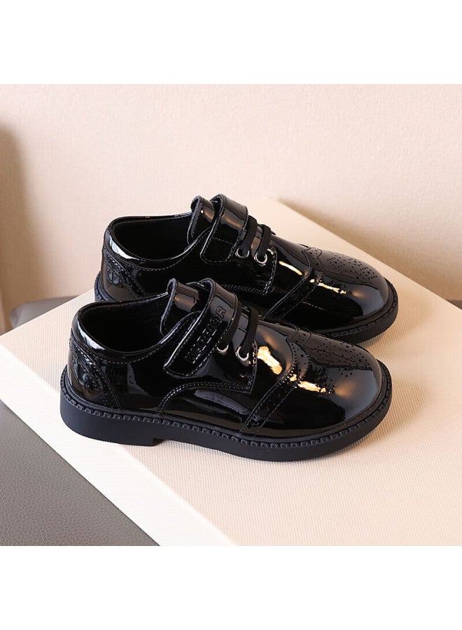 Children's Leather Shoes, School Shoes For Older Kids, British Style Shiny Performance Shoes, Wpd(wz)-0228, Black, Size 29 - Image 2