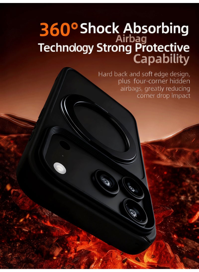 iPhone 17 Pro Case with 360° Rotatable O-Mount and Camera Control, Compatible with MagSafe, Military-Grade Protection, Slim Design with Matte Black Translucent Finish u0026 Comfortable Grip - Image 2