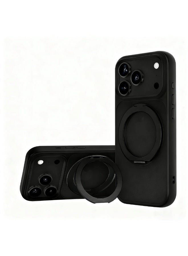 iPhone 17 Pro Case with 360° Rotatable O-Mount and Camera Control, Compatible with MagSafe, Military-Grade Protection, Slim Design with Matte Black Translucent Finish u0026 Comfortable Grip - Image 1