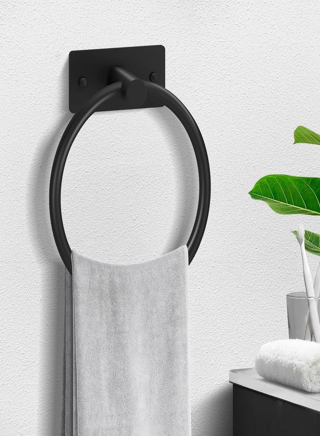 Hoousuper 7 Piece Bathroom Hardware Set, Bathroom Towel Holder Set Wall Mounted, Matte Black Bathroom Accessories Set SUS 304 Stainless Steel, 16" Bath Towel Bar with Towel Ring,6.3" Paper Holder and 4 Hooks - Image 4