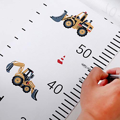 Smlper Growth Chart for Kids,Child Height Chart Ruler for Wall,Wood Frame Fabric Canvas Height Measurement Ruler for Kids Nursery Room,Removable Wall Decor 79"x7.9" - Image 4