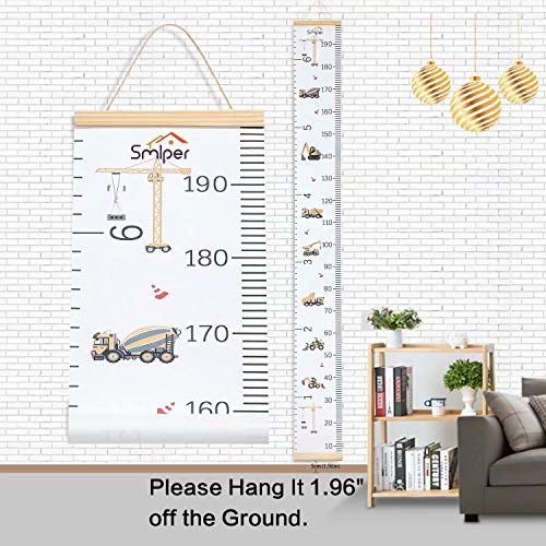 Smlper Growth Chart for Kids,Child Height Chart Ruler for Wall,Wood Frame Fabric Canvas Height Measurement Ruler for Kids Nursery Room,Removable Wall Decor 79"x7.9" - Image 5