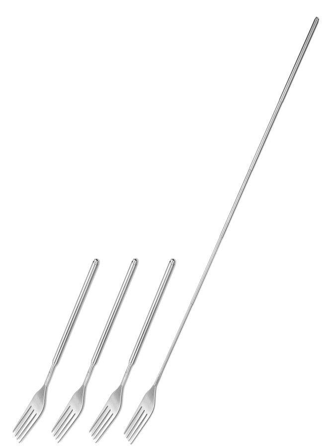 MBAIYO 4 Pcs Extendable Forks, 9 to 25.4 Inch Adjustable Stainless Steel Long Fork for Dinner Pasta Dessert Salad Fruit Dessert - Image 1