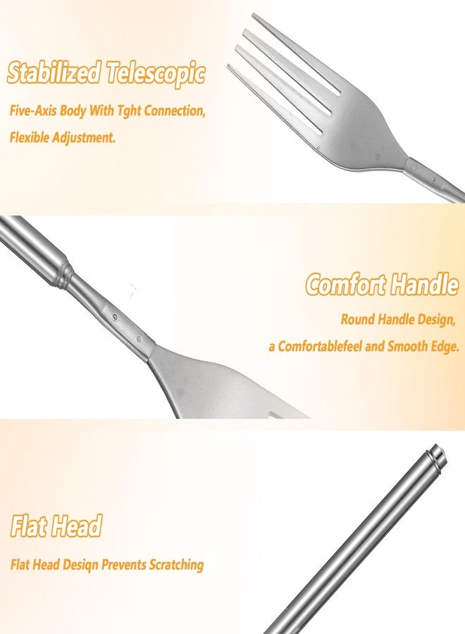 MBAIYO 4 Pcs Extendable Forks, 9 to 25.4 Inch Adjustable Stainless Steel Long Fork for Dinner Pasta Dessert Salad Fruit Dessert - Image 3