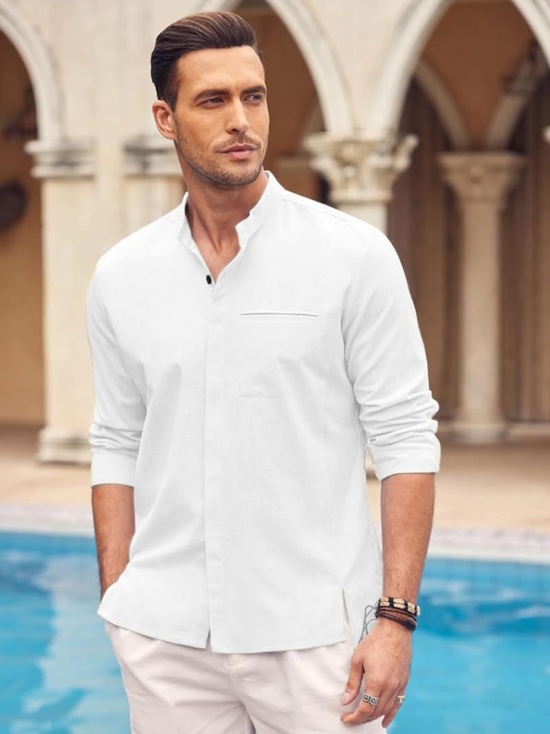 Bellstone Men's Solid Cotton Shirt | Casual | Plain | Full Sleeve | Summer-Regular Fit| Men Stylish Shirt | Everyday Formal Wear |Soft Breathable Fabric | Everyday Smart Casual Wear - Image 4