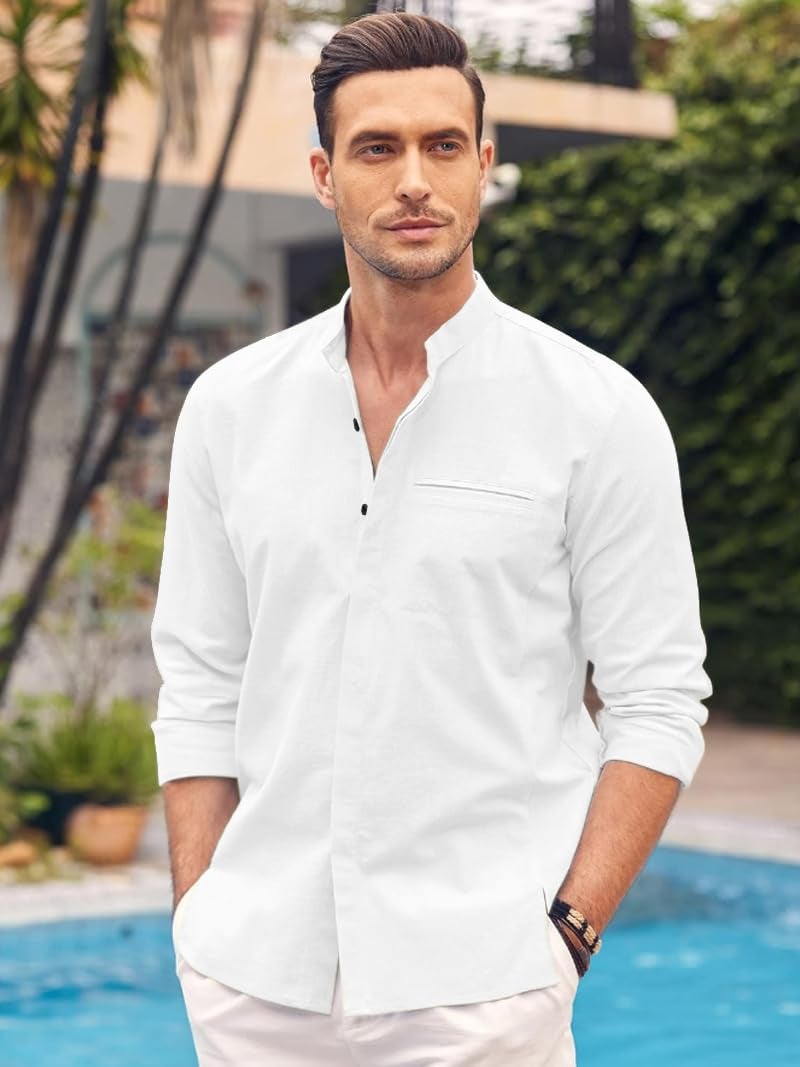 Bellstone Men's Solid Cotton Shirt | Casual | Plain | Full Sleeve | Summer-Regular Fit| Men Stylish Shirt | Everyday Formal Wear |Soft Breathable Fabric | Everyday Smart Casual Wear - Image 5