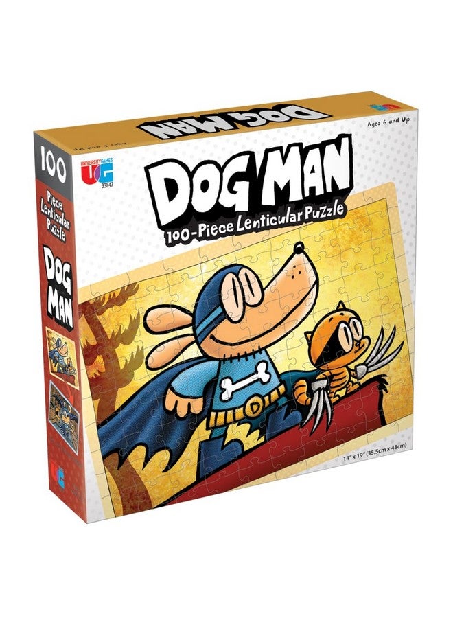 University Games | Dog Man Adventures Lenticular 100 Piece Puzzle - Image 1