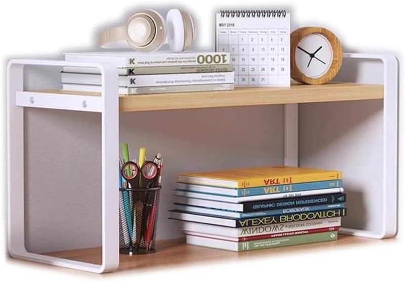 UniShop UniArt Multipurpose Display Storage Desktop Bookshelf Organizer for Office Desk White 157 x 78 x 7 CM
