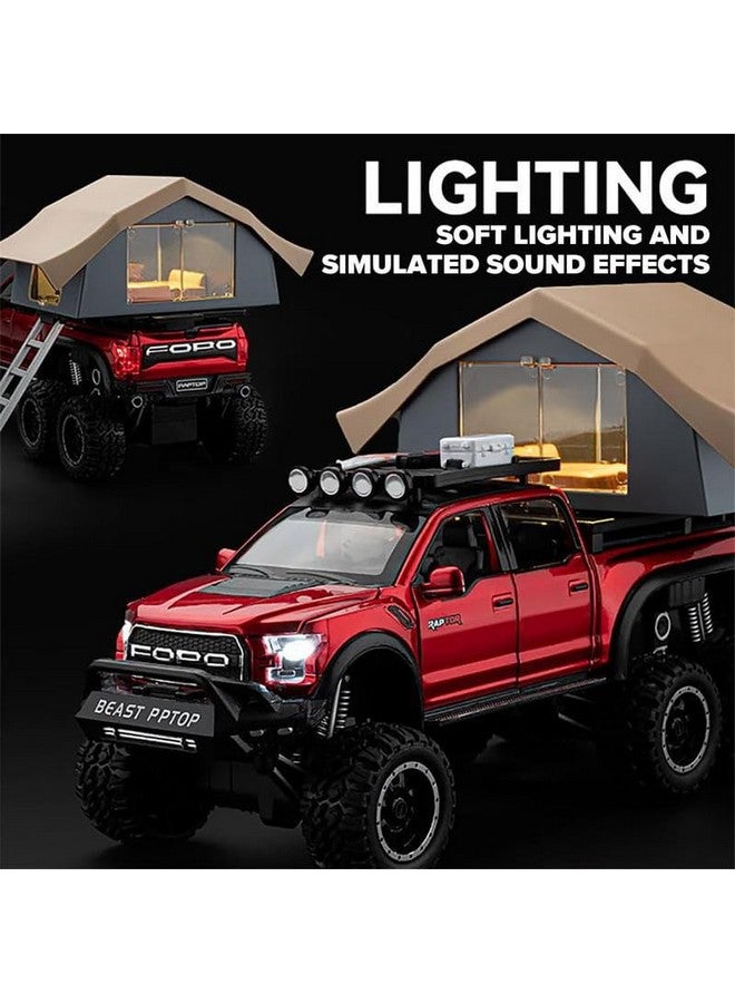 Invite Enterprise 1:24 Scale Die-Cast Raptor Camping【Large】 with 6 Openable Doors,Pull Back Action, Working Lights,Movable Front Wheels & Working Horn【 Multicolor 】 - Image 3