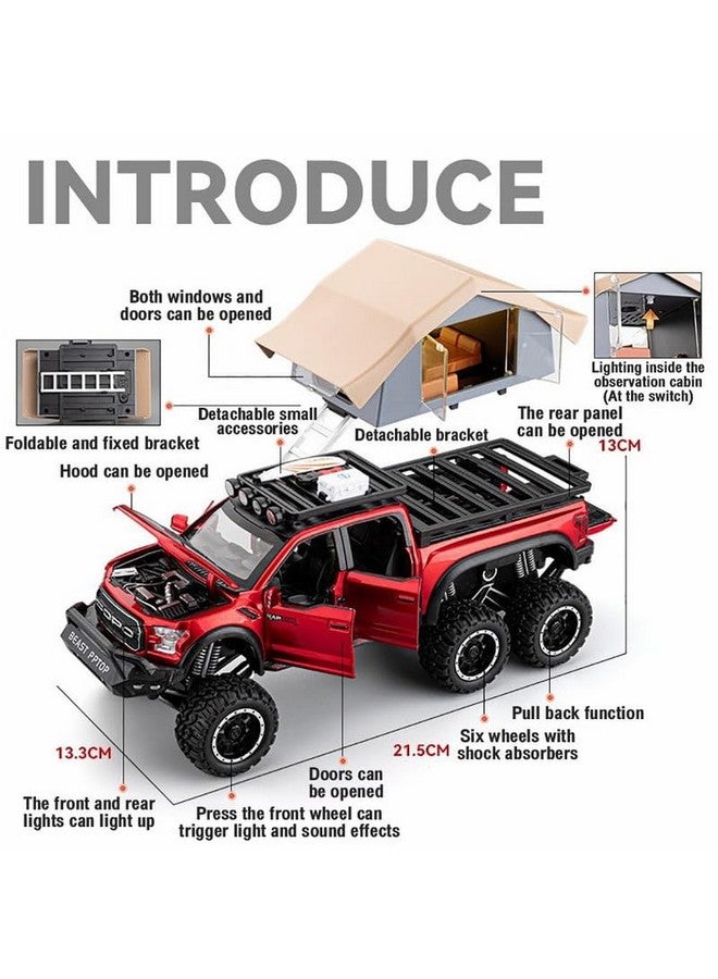 Invite Enterprise 1:24 Scale Die-Cast Raptor Camping【Large】 with 6 Openable Doors,Pull Back Action, Working Lights,Movable Front Wheels & Working Horn【 Multicolor 】 - Image 2