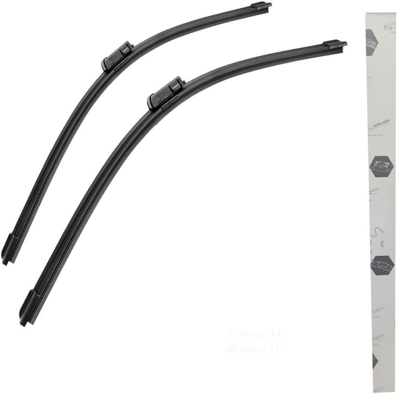طقم شفرات مساحات زجاج أمامي لسيارة MG ZS، مصنوع من مواد عالية الجودة، سعة 350 مل (14 بوصة) - 600 مل (24 بوصة)، قطعتان