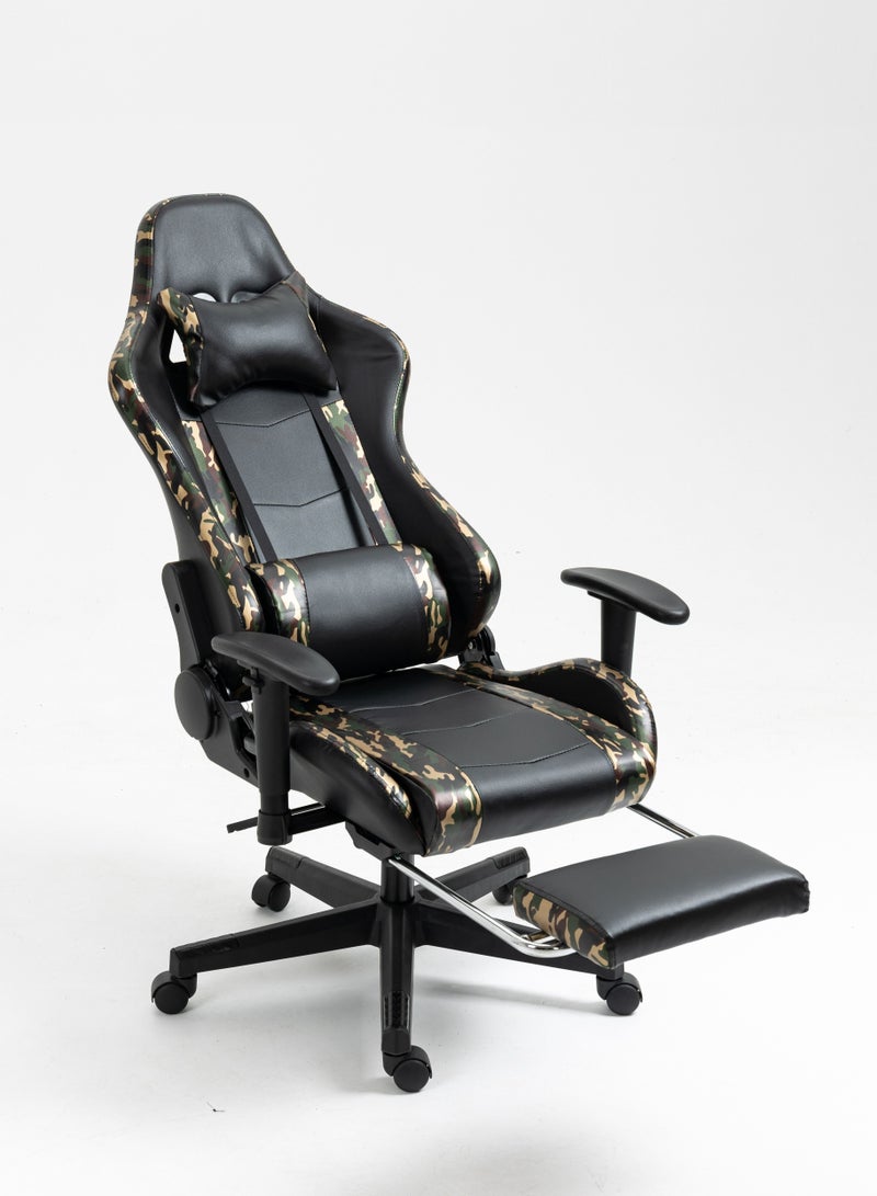 EMZJ PC Computer Gaming Chair  for Game Office Students Ergonomic Recliner Lumbar Back Headrest Pillow Support Pain Relief Armchair with FootRest - Image 1