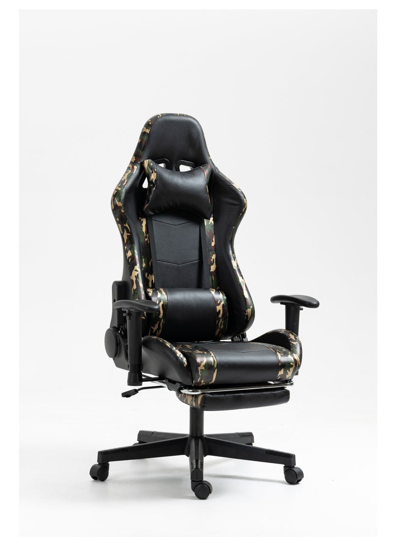 EMZJ PC Computer Gaming Chair  for Game Office Students Ergonomic Recliner Lumbar Back Headrest Pillow Support Pain Relief Armchair with FootRest - Image 2
