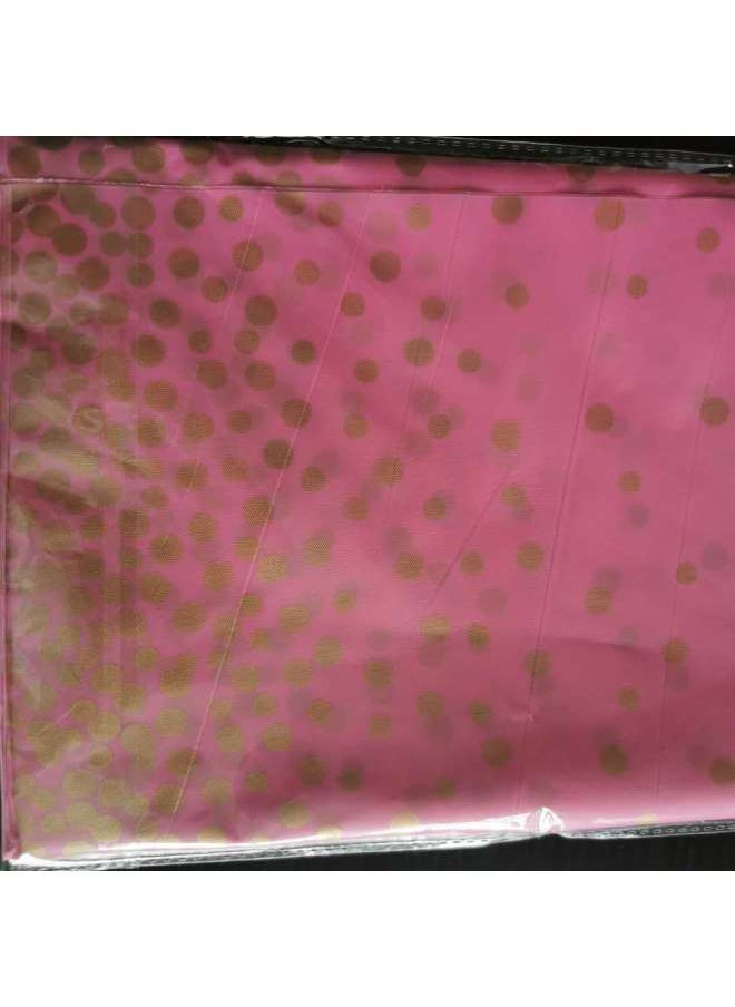 Generic Disposable Polka Dot Tablecloth 137×274cm Peva Plastic Table Cover Party Supplies Foil Dot Table Cloth-Color:Pink Gold Dots-Specifications:137*274CM  - Image 1
