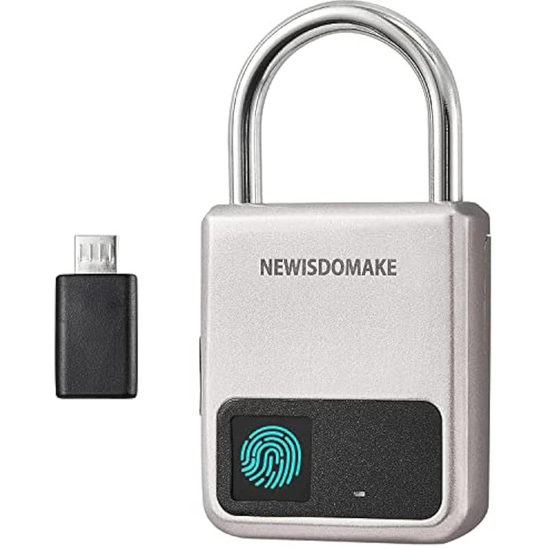 Fingerprint Padlock, Suitable for House Door, Bookcase, Suitcase, Backpack, Gym, Bike, Office, Support USB Charging Gold - Image 1