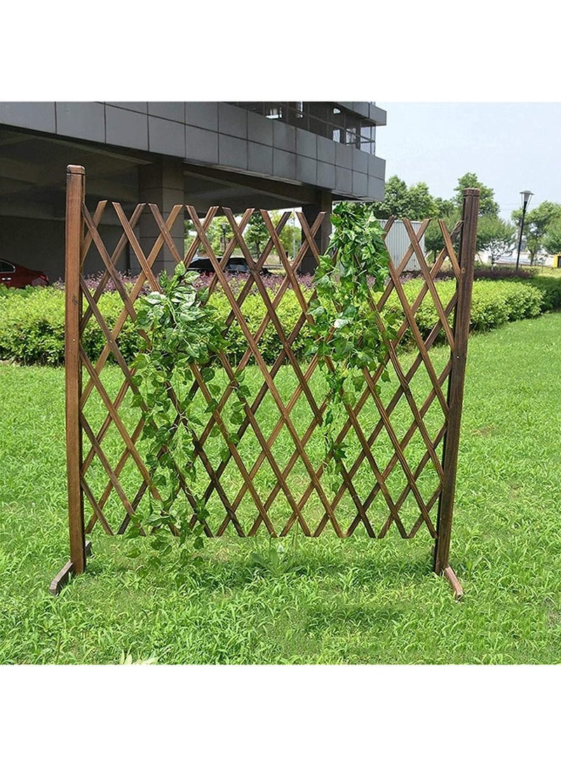 LINGWEI Freestanding Wooden Expandable Garden Fence Removable Wooden Garden Small Trellis Fence Garden Decorations - Image 2
