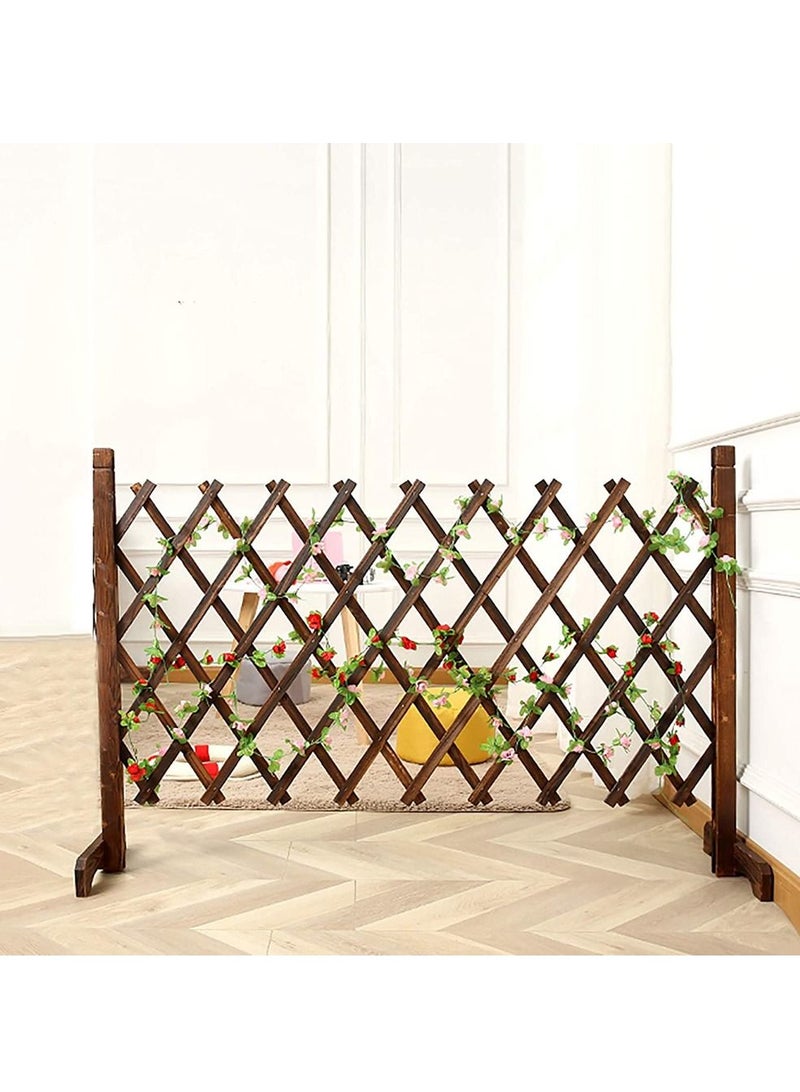 LINGWEI Freestanding Wooden Expandable Garden Fence Removable Wooden Garden Small Trellis Fence Garden Decorations - Image 1