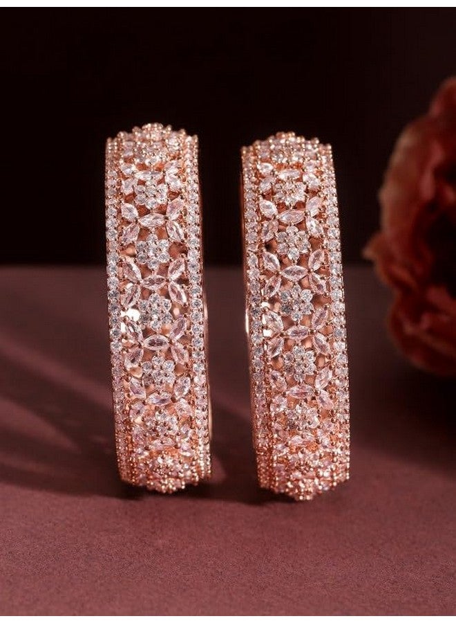 روباني مجموعة روبانز من سوارين مطليين بالذهب الوردي ومرصعين بأحجار الزركونيا - Image 3