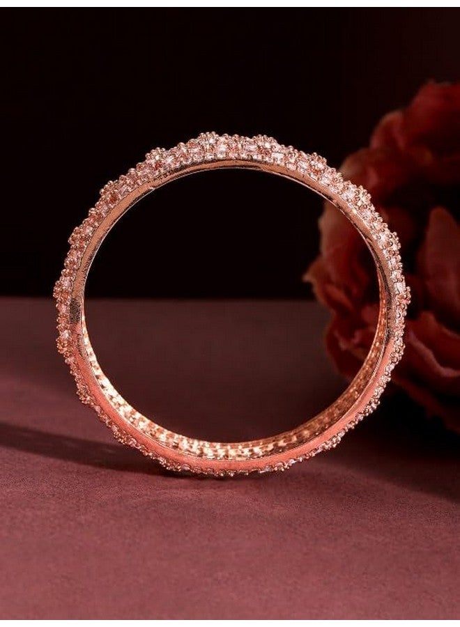 روباني مجموعة روبانز من سوارين مطليين بالذهب الوردي ومرصعين بأحجار الزركونيا - Image 4