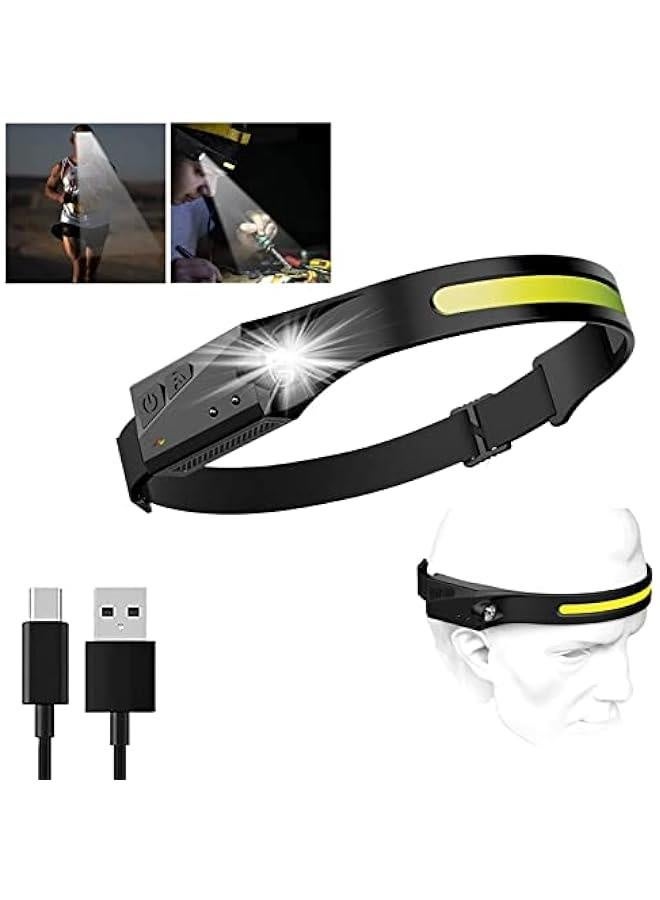 Rechargeable LED Headlamp, Night Buddy Headlight, 230°Wide Beam Headlight with Motion Sensor, Adjustable 5 Modes, Super Bright Waterproof for Outdoor Running, Camping, Hiking, Cycling (1 pcs) - Image 1