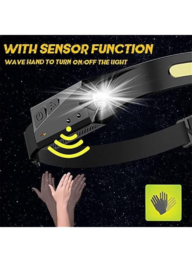 Rechargeable LED Headlamp, Night Buddy Headlight, 230°Wide Beam Headlight with Motion Sensor, Adjustable 5 Modes, Super Bright Waterproof for Outdoor Running, Camping, Hiking, Cycling (1 pcs) - Image 5