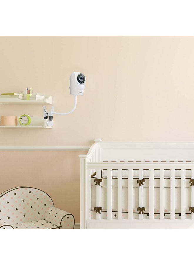 iTODOS iTODOS Baby Monitor Mount Clip Compatible with Vtech Baby Monitor Vtech VM901 and VM919HD, 8inches Flexible Long Gooseneck Arm,Attach Your Baby Camera Wherever You Like Without Any Tools  - Image 2