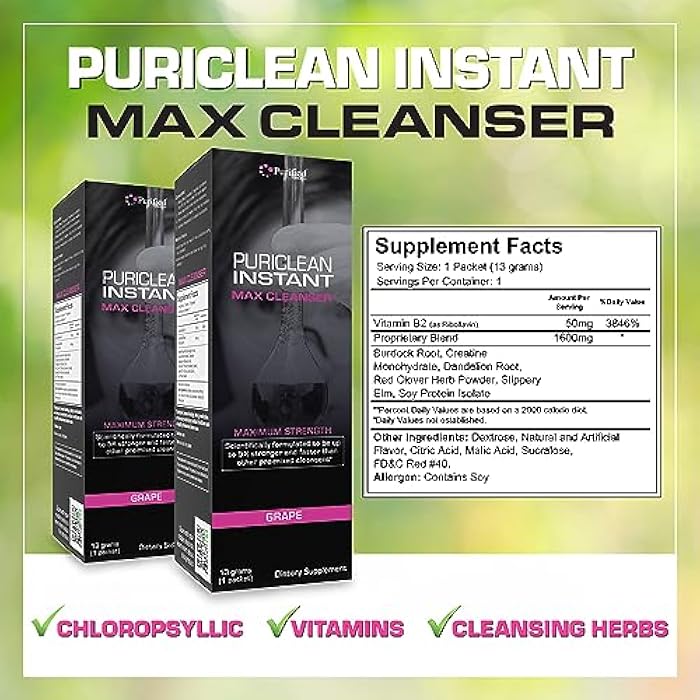 Wellgenix Puriclean Instant MAX Cleaner - Clean and Clear Full Body and Colon Cleanser Detox - Healthy Choice for Alcohol and Body Detoxification, 5X Stronger & Faster, 1 Packet (13 Grams) - Image 4